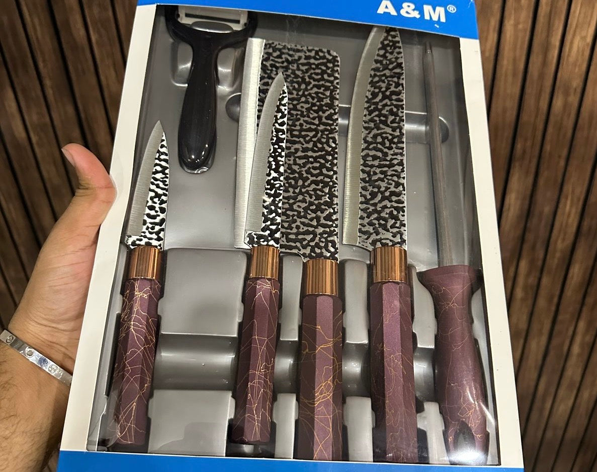 6pcs Kitchen Knives Set, Premium Quality Fruit And Vegetable Knife, Kitchen Cutlery Set, Premium Steak Cutting Knife 6pcs Kitchen Knives Set, Premium Quality Fruit And Vegetable Knife, Kitchen Cutlery Set, Premium Steak Cutting Knife